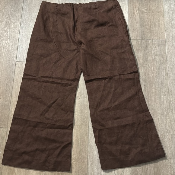 NWT! Banana Republic Espresso Brown Mid-Rise Kick-Flare Linen Ankle Pant 🤎 - Picture 7 of 8